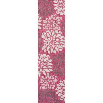 Jonathan Y Designs Zinnia Modern Floral Textured Weave Indoor/Outdoor Area Rug in Fuchsia/light Gray at Nordstrom, Size 5Ft 0In X 8Ft 0In