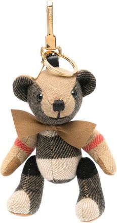 Burberry Thomas Check Beer Sleutelhanger - Dames - Sleutelhangers & Tashangers - Veelkleurig - ONE Size - Kasjmier - Accessoires