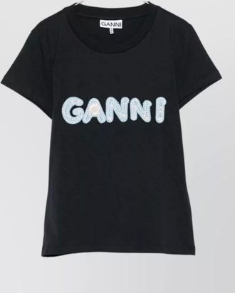Ganni logo cotton baby-fit t-shirt