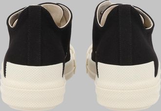 Rick Owens Cotton Denim Low-Top Sneakers - Black
