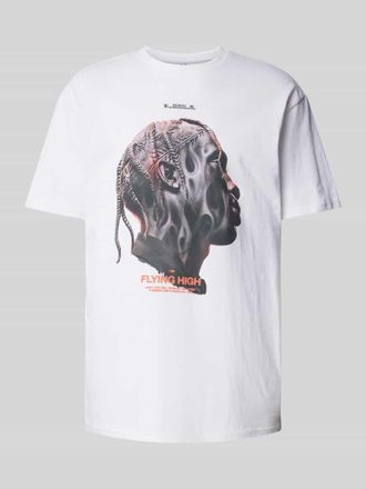 Mister Tee Mister Tee T-Shirt mit Motiv- und Statement-Print Modell FLYING HIGH in Weiss, Größe L