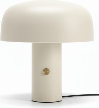 Brightech Anita Cream 12 Modern and Elegant LED Table Lamp with Brass Rotary Knob in Cream White at Nordstrom