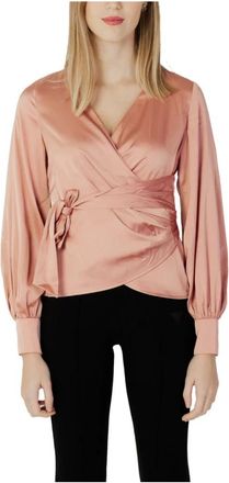 Guess Dames Roze V-Hals Blouse - Dames - Blouses - Roze - S - Polyester - Overhemden