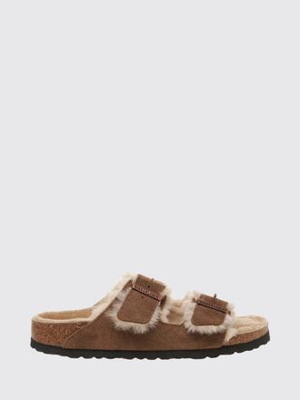 Birkenstock Sandali flat Arizona in pelle scamosciata con interno in shearling