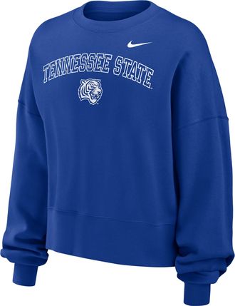 Nike Womens College (Tennessee State University) Phoenix Fleece Crewneck Sweatshirt in Blue | W33302TESU26-RYL