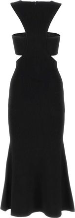 Alexander McQueen Womens Dress Black Viscose Polyester
