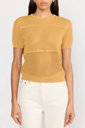 Christy Lynn Tatum Short Sleeve Knit Top In Ochre