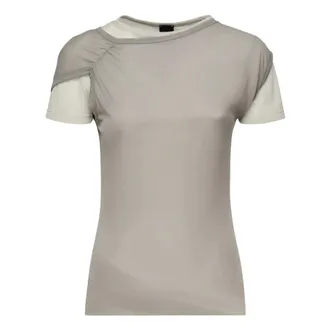 Pinko T-Shirts, female, Gray, Size: M Jersey Garza Sweaters