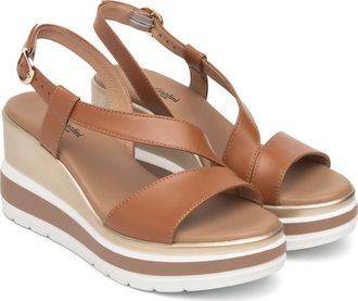 Nero Giardini Platform Wedge Sandal in Brown at Nordstrom, Size 6Us