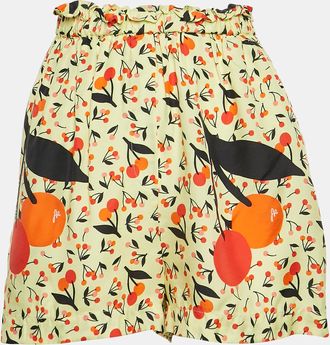 Sonia Rykiel Yellow Printed Crepe Shorts