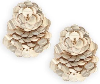 Lott. Gioielli Ce Sq Sequin Shell Look Waterfall - Dames - Oorbellen - Beige - ONE Size - Pailletten - Accessoires