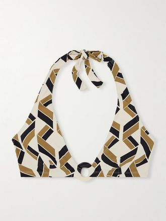 Eres Top Bikini A Triangolo Stampato Con Scollo Allamericana E Decorazione Dimension - Multicolore