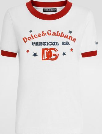 Dolce & Gabbana Jersey T-shirt With Print - Woman T-shirts And Sweatshirts White 42