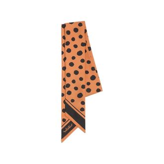 Valentino Garavani Dalmatian Polka Dot Silk Bandeau Scarf - female - Valentino Garavani - Silk Scarves - Orange - ONE SIZE - Accessories
