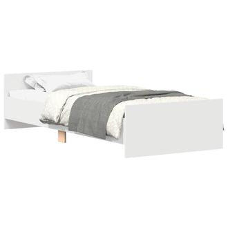 Berkfield Home Bed Frame White 75x190 cm Small Single Engineered Wood