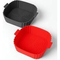 OEM Molde Gen&eacute;rico De Silicona Para Freidora De Aire, Juego De 2, 22 X 22,5 X 5,5 Cm, Protege Tu Freidora De Aire, Evita Derrames, F&aacute;cil De Limpiar, Ranur