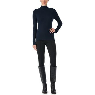 Trina Turk Hempstead Ribbed Turle Neck Sweater in Indigo at Nordstrom, Size X-Large