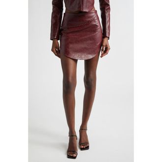Diesel O-Hara Faux Leather High-Low Miniskirt in Bordeaux at Nordstrom, Size 10 Us