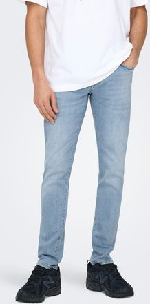 Only & Sons Slim-fit-Jeans ONLY & SONS ONSLOOM SLIM JAX DBD 9138 DCC DNM NOOS, Herren, Gr. 28, L&auml;nge 32, blau (light blau denim), Denim/Jeans, Obermaterial: 93% B