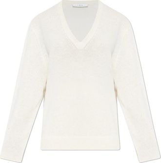 Iro Camelina Sweater - Dames - V-hals truien - Beige - M - Truien & Vesten