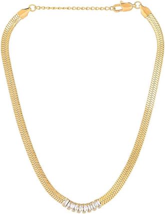 Ellie Vail Heloisa Baguette Snake Chain Choker Necklace In Gold