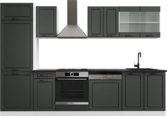 Vicco Mueble De Cocina R-line, Antracita Casa De Campo/blanco, 300 Cm, Et Antracita
