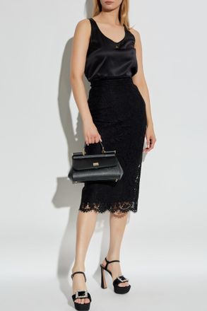Dolce & Gabbana Lace Skirt, Womens, Black