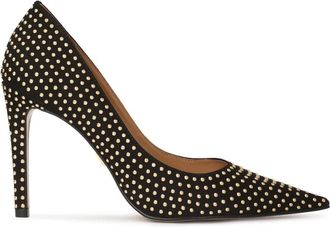 Kazar Zwarte su&egrave;de pumps met gouden studs - Dames - Pumps - Zwart - 38 EU - Su&egrave;de - Schoenen