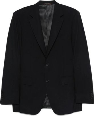 Canali Blauwe Wol Twee-Knoop Jas - Heren - Blazers - Blauw - 6XL - Wol - Jassen