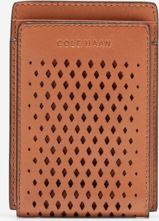 Cole Haan Mens Washington Perforated Card Case - Brown