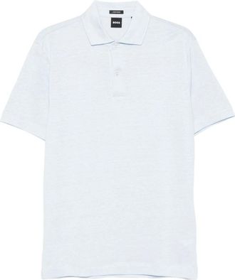 HUGO BOSS Linnen Katoenen Poloshirt - Heren - Polos - Blauw - XL - Katoen - Tops