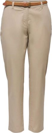Jacqueline de Yong Chicago MW Belted Chino Pant - Dames - Chinos - Beige - XS - Broeken