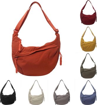 Generic Nylon Crossbody Bags for Women, Fashion Casual Shoulder Tote Handbag with Adjustable Strap Lightweight Large Capacity Shoulder Bags (Orange)