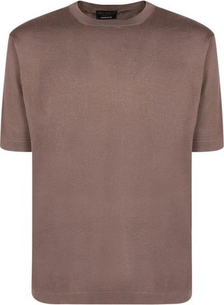 Dell'Oglio Classic Cut T-shirt - Heren - T-shirts - Bruin - L - Tops