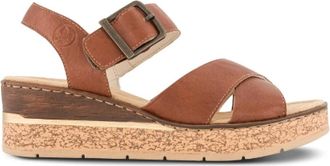 Rieker Schoenen, Dames, Bruin, 41 EU, Leer, Ultralet Plateau Sandal