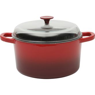 Crock Pot 3 Quart Enameled Cast Iron Dutch Oven With Borosilicate Lid in Red at Nordstrom