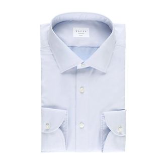 Xacus Lichtblauw Katoenen Overhemd - Heren - Zakelijke Overhemden - Blauw - S - Katoen - Overhemden
