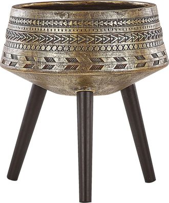 Beliani Soporte Para Maceta Base De Madera Maciza Cuadrado Hormig&oacute;n Gris 30 X 30 Cm Macetero Industrial Moderno Macetero Alto Vardiani