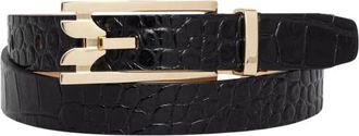 Victoria Beckham Dorian Frame Riem - Dames - Riemen - Zwart - 80 CM - Leer - Accessoires