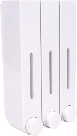 OEM Dispensador De Champ&uacute; Blanco De Tres Cabezales Para Montaje En Pared, Pr&aacute;ctico Para Ba&ntilde;os De Hotel