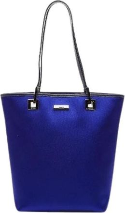 Gucci Pre-owned Tote Bags, female, Blue, Size: ONE SIZE Pre-owned Satin Leather Tote Bag