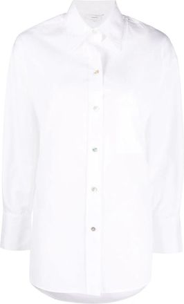 Vince White Oversized Relaxed Fit Long-Sleeve Cotton Shirt