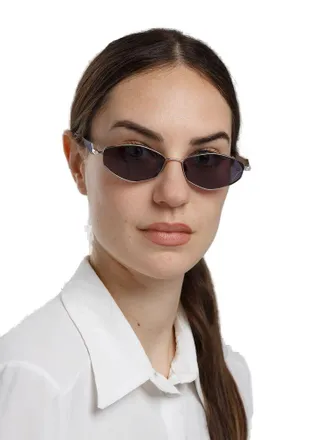 Ana Hickmann AH3353 Metal Oval Sunglasses - Silver