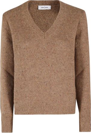 Gran Sasso Trui met V-hals - Bruin