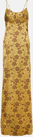 Dries Van Noten Abito lungo in jacquard floreale