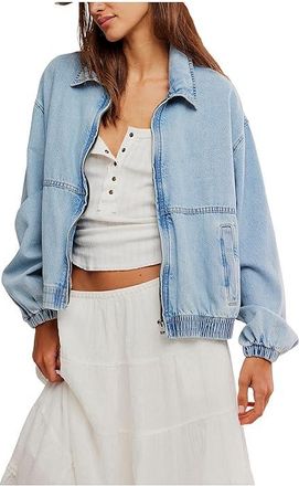 Free People Birdie Denim Jacket Womens Coat Mockingbird : LG (Womens 12-14), Cotton/Denim