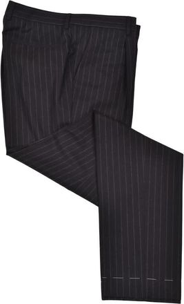 Brunello Cucinelli Black Virgin Wool Pinstripe Trousers, Brand Size 50 (US Size 34)