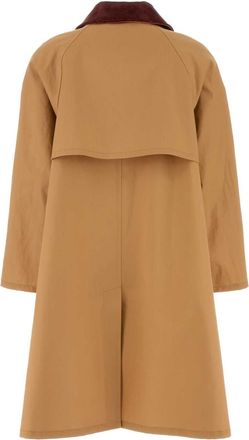 Prada Womens Camel Cotton Overcoat Miele Exterior: Cappotti Coat