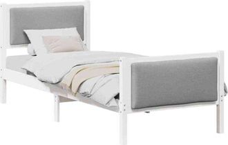 vidaXL Estructura De Cama Con Cabecera Gris Claro 75 X 190 Cm Tela Vidaxl