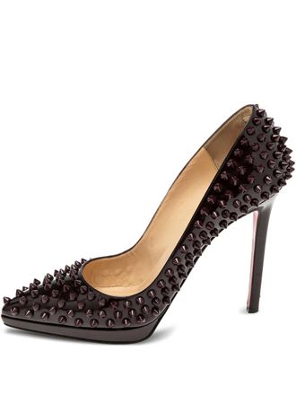 Christian Louboutin 130mm Pigalle Plato pumps - women - Patent Leather/Leather/Leather - 38.5 - Red